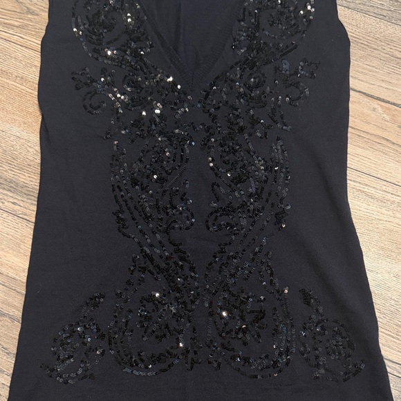 Chic Black Embellished Women's Blouse - Picture 3 of 6
